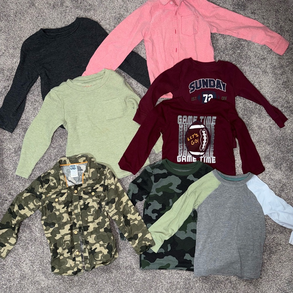 Kids Long Sleeve Shirt Set - Assorted Colors